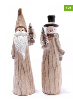 SiL Interiors 2-częściowy zestaw &quot;Santa/Snowman&quot; w kolorze jasnobrązowym - 9,5 x 33 x 9 cm ze sklepu Limango Polska w kategorii Dekoracje - zdjęcie 187792819