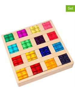 SUNNYSUE Drewniany zestaw konstrukcyjny z akrylowymi klockami - 3+ ze sklepu Limango Polska w kategorii Zabawki - zdjęcie 187793687