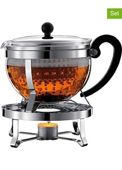 bodum 2-częściowy zestaw &quot;Chambord&quot; w kolorze czarno-srebrnym do herbaty - 1,3 l ze sklepu Limango Polska w kategorii Dzbanki i zaparzacze - zdjęcie 187793866