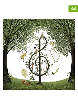 ppd Serwetki (40 szt.) &quot;Music&quot; w kolorze biało-zielonym ze sklepu Limango Polska w kategorii Akcesoria kuchenne - zdjęcie 187793887