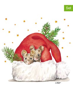 ppd Serwetki (40 szt.) &quot;Get cozy&quot; w kolorze czerwono-zielonym ze sklepu Limango Polska w kategorii Akcesoria kuchenne - zdjęcie 187793938