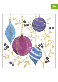 ppd Serwetki (40 szt.) &quot;Ornaments&quot; w kolorze biało-niebiesko-fioletowym ze sklepu Limango Polska w kategorii Akcesoria kuchenne - zdjęcie 187793957
