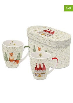 ppd Kubki jumbo (2 szt.) &quot;Snowflakes&quot; w kolorze kremowo-pomarańczowym - 350 ml ze sklepu Limango Polska w kategorii Naczynia - zdjęcie 187794086