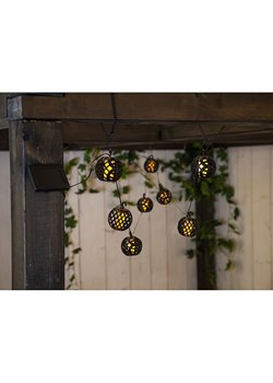 Best Season Solarny łańcuch świetlny LED &quot;Flame&quot; w kolorze czarnym - dł. 210 cm ze sklepu Limango Polska w kategorii Oświetlenie - zdjęcie 187795127