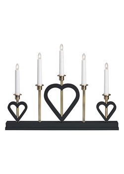 Marksljöd Lampa adwentowa &quot;Melissa&quot; w kolorze czarno-złotym - 50 x 39 cm ze sklepu Limango Polska w kategorii Dekoracje bożonarodzeniowe - zdjęcie 187795246