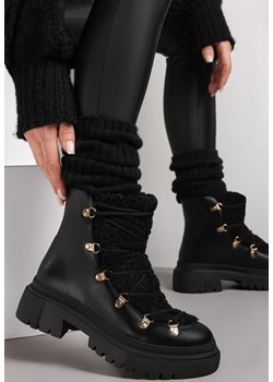 Czarne Traperki Venantia ze sklepu renee.pl w kategorii Workery damskie - zdjęcie 187795938