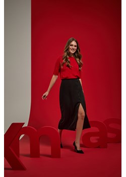 Sweter z krótkimi rękawami czerwony ze sklepu Moodo.pl w kategorii Swetry damskie - zdjęcie 187795956