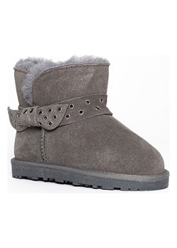 NICEBAY Skórzane botki zimowe "Esmee" w kolorze szarym ze sklepu Limango Polska w kategorii Buty zimowe dziecięce - zdjęcie 187796957