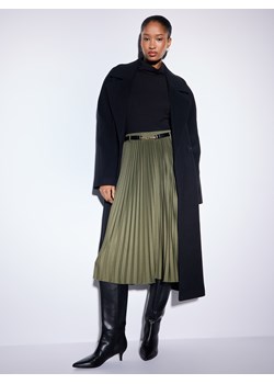 Mohito - Plisowana zielona spódnica midi - khaki ze sklepu Mohito w kategorii Spódnice - zdjęcie 187798477