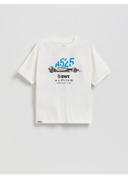 Reserved - T-shirt Team Alpine F1 - złamana biel ze sklepu Reserved w kategorii T-shirty chłopięce - zdjęcie 187798539
