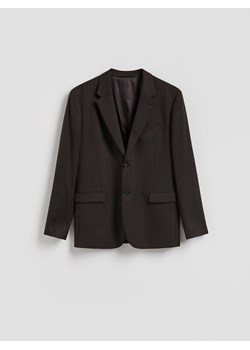 Reserved - Marynarka slim fit z wełną - brązowy ze sklepu Reserved w kategorii Marynarki męskie - zdjęcie 187798596