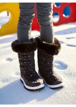 Sinsay - Ocieplane śniegowce w połyskujące serca - czarny ze sklepu Sinsay w kategorii Buty zimowe dziecięce - zdjęcie 187799695
