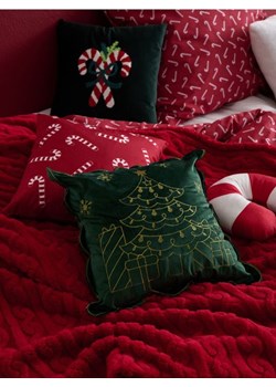 Sinsay - Świąteczna poszewka na poduszkę z haftowaną choinką i prezentam - zielony ze sklepu Sinsay w kategorii Poszewki na poduszki - zdjęcie 187799776