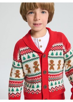 Sinsay - Świąteczny kardigan z motywem pierniczków i choinek - czerwony ze sklepu Sinsay w kategorii Swetry dziewczęce - zdjęcie 187799778