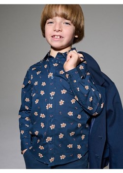 Sinsay - Bawełniana koszula z motywem świątecznym - granatowy ze sklepu Sinsay w kategorii Koszule chłopięce - zdjęcie 187799796