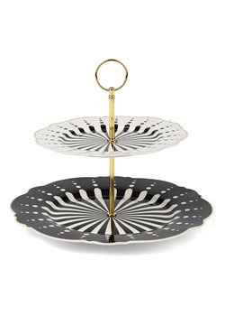 Trendy Kitchen by EXCÉLSA Etażerka &quot;Alice&quot; w kolorze biało-czarnym - wys. 23 x Ø 28,5 cm ze sklepu Limango Polska w kategorii Misy i tace dekoracyjne - zdjęcie 187800285