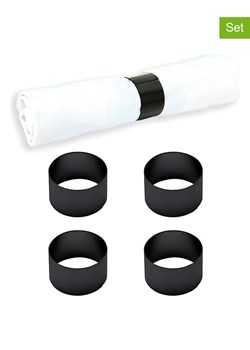 Echtwerk Obręcze (4 szt.) &quot;Rund&quot; w kolorze czarnym na serwetki - Ø 4 cm ze sklepu Limango Polska w kategorii Akcesoria kuchenne - zdjęcie 187800479