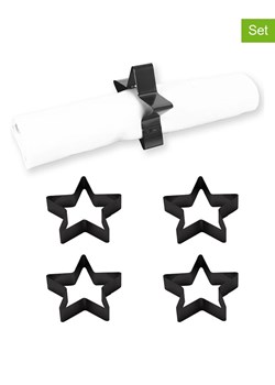 Echtwerk Obręcze (4 szt.) &quot;Star&quot; w kolorze czarnym do serwetek - Ø 7 cm ze sklepu Limango Polska w kategorii Akcesoria kuchenne - zdjęcie 187800775