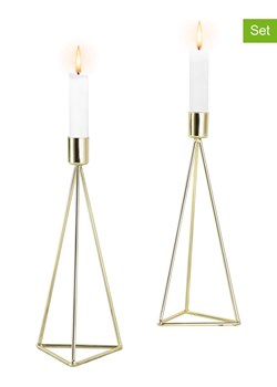 Echtwerk Świeczniki (2 szt.) &quot;Diamond&quot; w kolorze złotym - dł. 24,5 cm ze sklepu Limango Polska w kategorii Świeczniki - zdjęcie 187800778