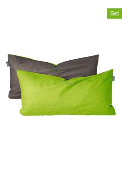 Schiesser Poszewki renforcé (2 szt.) w kolorze zielono-antracytowym na poduszkę ze sklepu Limango Polska w kategorii Poduszki dekoracyjne - zdjęcie 187801567