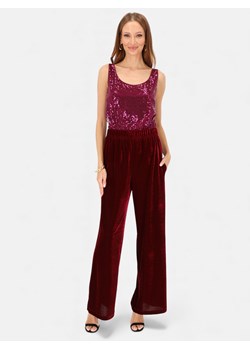 Welurowe fuksjowewe spodnie damskie  L’AF Ampalia ze sklepu Eye For Fashion w kategorii Spodnie damskie - zdjęcie 187802209