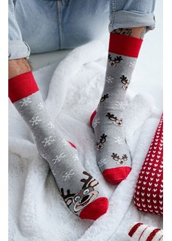 Skarpetki męskie świąteczne Renifery dwie różne 1290.039, Kolor szary-wzór, Rozmiar 42-46, Milena ze sklepu Primodo w kategorii Skarpetki męskie - zdjęcie 187803527