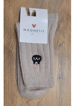 Ciepłe skarpetki damskie z aplikacją jasnobeżowe YN5065, Kolor jasnobeżowy, Rozmiar uniwersalny, Magnetis ze sklepu Intymna w kategorii Skarpetki damskie - zdjęcie 187803998