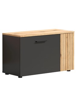 Szafka na buty z lamelami grafit + dąb evok B0-A16 ze sklepu Edinos.pl w kategorii Zestawy mebli do przedpokoju - zdjęcie 187804015