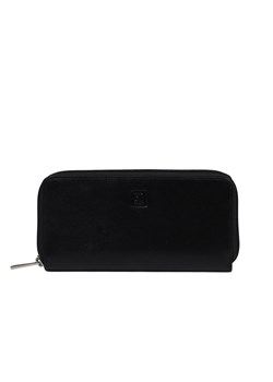 Czarny portfel skórzany damski na zamek - Tosia ze sklepu Słoń Torbalski w kategorii Portfele damskie - zdjęcie 187805038