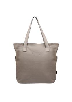 beżowa skórzana torebka damska shopperka zapinana na zamekJessica ze sklepu Słoń Torbalski w kategorii Torby Shopper bag - zdjęcie 187805047