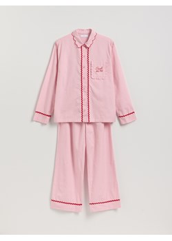 Reserved - Dwuczęściowa piżama z bawełny - różowy ze sklepu Reserved w kategorii Piżamy damskie - zdjęcie 187805289