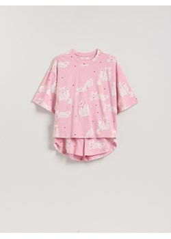 Reserved - Dwuczęściowa piżama w koty - różowy ze sklepu Reserved w kategorii Piżamy damskie - zdjęcie 187805299