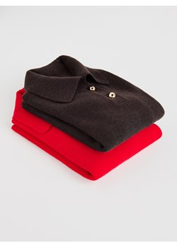 Reserved - Wełniany sweter z kołnierzem - ciemnobrązowy ze sklepu Reserved w kategorii Swetry damskie - zdjęcie 187805307