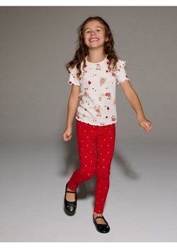 Sinsay - Legginsy świąteczne w złote gwiazdki - czerwony ze sklepu Sinsay w kategorii Spodnie dziewczęce - zdjęcie 187805829