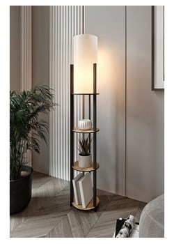 Opviq Lampa stojąca w kolorze czarno-jasnobrązowym - wys. 135 cm ze sklepu Limango Polska w kategorii Oświetlenie - zdjęcie 187807315