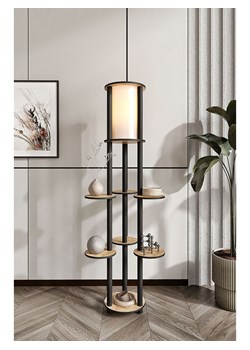 Opviq Lampa stojąca w kolorze czarno-jasnobrązowym - wys. 150 cm ze sklepu Limango Polska w kategorii Oświetlenie - zdjęcie 187807686