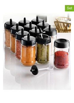 Violeta Home Słoiki (12 szt.) w kolorze czarnym na przyprawy - 300 ml ze sklepu Limango Polska w kategorii Młynki do soli i pieprzu - zdjęcie 187808155