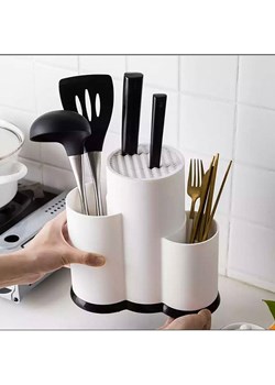 Violeta Home Stojak w kolorze białym na noże - 22 x 22 x 12 cm ze sklepu Limango Polska w kategorii Noże kuchenne - zdjęcie 187809016