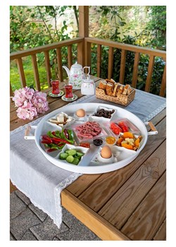 Violeta Home Taca w kolorze białym - Ø 51 cm ze sklepu Limango Polska w kategorii Misy i tace dekoracyjne - zdjęcie 187809038