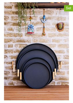 Violeta Home Tace (4 szt.) w kolorze czarnym ze sklepu Limango Polska w kategorii Misy i tace dekoracyjne - zdjęcie 187809045