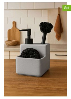 Violeta Home 3-częściowy zestaw w kolorze jasnoszaro-czarnym - 17 x 11 cm ze sklepu Limango Polska w kategorii Dozowniki do mydła - zdjęcie 187809067