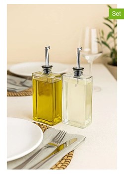 Violeta Home Dozowniki (2 szt.) w kolorze srebrnym do oliwy - wys. 16,5 cm ze sklepu Limango Polska w kategorii Naczynia - zdjęcie 187809305