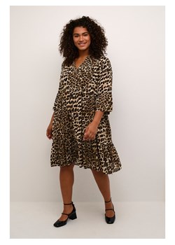 KAFFE curve Sukienka w kolorze jasnobrązowo-czarnym ze sklepu Limango Polska w kategorii Sukienki - zdjęcie 187810839