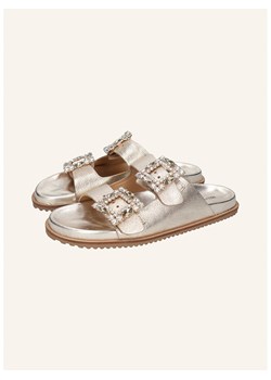 MELVIN &amp; HAMILTON Skórzane klapki &quot;Eve 1&quot; w kolorze złotym ze sklepu Limango Polska w kategorii Klapki damskie - zdjęcie 187811856