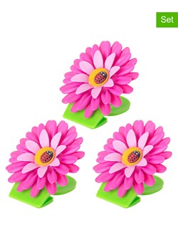 Vigar Magnetyczne klipsy (3 szt.) &quot;Flower power&quot; w kolorze różowym - 8 cm ze sklepu Limango Polska w kategorii Akcesoria kuchenne - zdjęcie 187815996