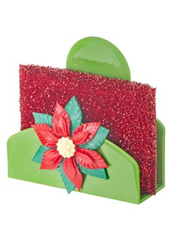 Vigar Uchwyt &quot;Poinsettia&quot; w kolorze zielono-czerwonym na gąbkę - 12 x 11,5 x 7 cm ze sklepu Limango Polska w kategorii Akcesoria kuchenne - zdjęcie 187816585