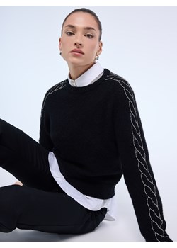 Mohito - Czarny sweter z wełną alpaki - czarny ze sklepu Mohito w kategorii Swetry damskie - zdjęcie 187817678