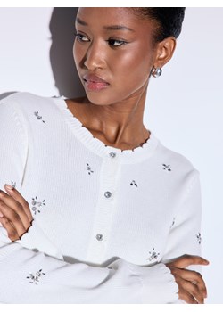 Mohito - Bawełniany kardigan - kremowy ze sklepu Mohito w kategorii Swetry damskie - zdjęcie 187817705