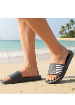 Szare wodoodporne klapki męskie plażowe /E8-1 18370 T188/ ze sklepu Pantofelek24.pl w kategorii Klapki męskie - zdjęcie 187819198