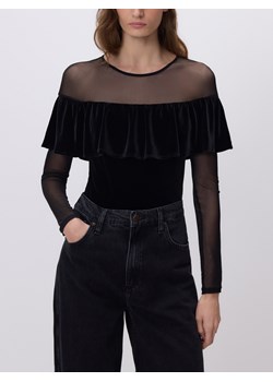 Reserved - Body z siateczkowymi wstawkami - czarny ze sklepu Reserved w kategorii Bluzki damskie - zdjęcie 187820835